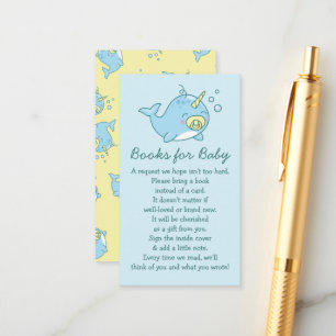 Schattigee Narwhal Baby shower Kawaii Boeken voor  Informatiekaartje