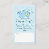 Schattigee Narwhal Baby shower Kawaii Luier Raffle Informatiekaartje (Voorkant)