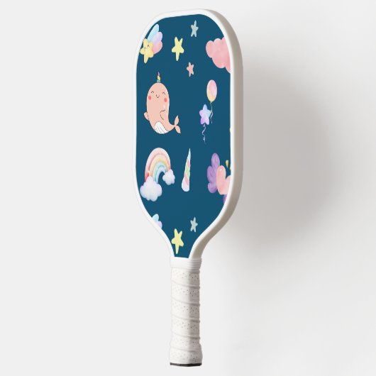 Schattigee Narwhal Fish Eenhoorn Rainbow zee meisj Pickleball Paddle (Links)