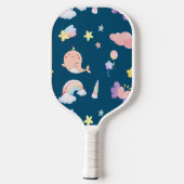Schattigee Narwhal Fish Eenhoorn Rainbow zee meisj Pickleball Paddle (Achterkant)