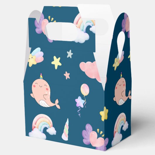 Schattigee Narwhal Fish Eenhoorn Regenboog zee Ver Bedankdoosjes (Geopend)