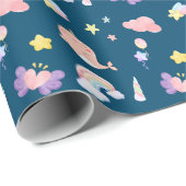 Schattigee Narwhal Fish Eenhoorn Regenboog zee Ver Cadeaupapier (Rol Hoek)