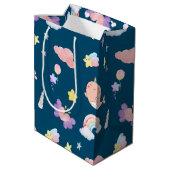 Schattigee Narwhal Fish Eenhoorn Regenboog zee Ver Medium Cadeauzakje (Achterkant Gekanteld)