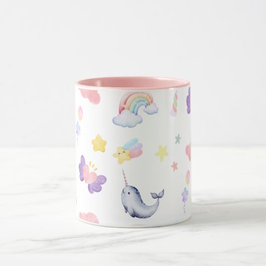 Schattigee Narwhal Fish Eenhoorn Regenboog zee Ver Mok (Midden)