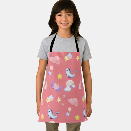 Schattigee Narwhal Fish Eenhoorn Regenboog zee Ver Schort (Insitu)