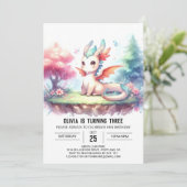 Schattigee Natuur Dragon Birthday Kaart (Staand voorkant)