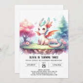 Schattigee Natuur Dragon Birthday Kaart (Voorkant / Achterkant)