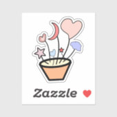 Schattigee Natuur Plant Pot Vinyl Sticker (Vel)