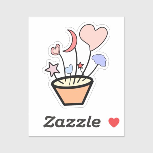 Schattigee Natuur Plant Pot Vinyl Sticker (Vel)