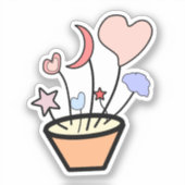 Schattigee Natuur Plant Pot Vinyl Sticker (Voorkant)