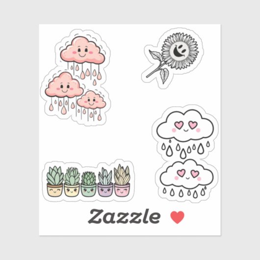 Schattigee Natuur Sticker Set – Bloemen, Planten & (Vel)