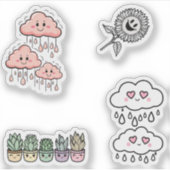 Schattigee Natuur Sticker Set – Bloemen, Planten & (Voorkant)