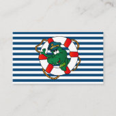 Schattigee nautische alligator Baby shower luier l Informatiekaartje (Voorkant)