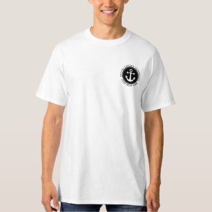 Schattigee nautische ankertouw zwart aangepaste bo t-shirt