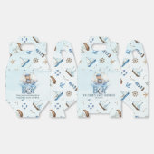 Schattigee nautische blauwe boot teddybeer jongen bedankdoosjes (Ongevouwen)