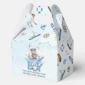 Schattigee nautische blauwe boot teddybeer jongen bedankdoosjes (Achterkant)