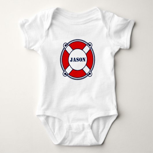 Schattigee nautische boei aangepaste baby bodysuit (Voorkant)