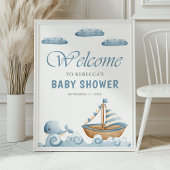 Schattigee Nautische Boot Baby shower Welkom Poster