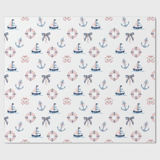 Schattigee nautische en coquette infusie! cadeaupapier (Vlak)