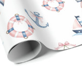 Schattigee nautische en coquette infusie! cadeaupapier (Rol Hoek)