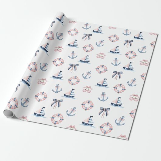 Schattigee nautische en coquette infusie! cadeaupapier (Uitgerold)