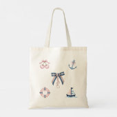 Schattigee nautische en coquette infusie tote bag (Achterkant)