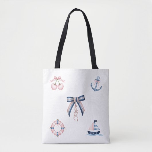 Schattigee nautische en coquette infusie tote bag (Voorkant)
