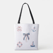Schattigee nautische en coquette infusie tote bag (Achterkant)