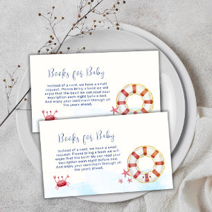 Schattigee nautische krab zeesterren boeken voor B Informatiekaartje