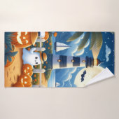Schattigee, nautische / kust Halloween-spook / pom Badhanddoek (Badhanddoek)