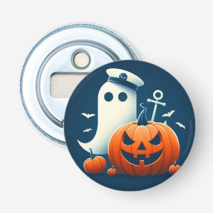 Schattigee, nautische / kust Halloween-spook / pom Button Flesopener