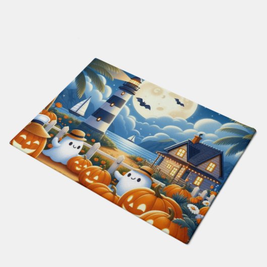 Schattigee, nautische / kust Halloween-spook / pom Deurmat (Schuin)