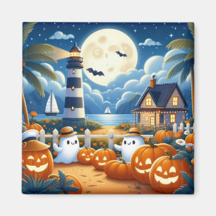 Schattigee, nautische / kust Halloween-spook / pom Magneet