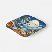 Schattigee, nautische / kust Halloween-spook / pom Papieren Bordje (Gebogen)