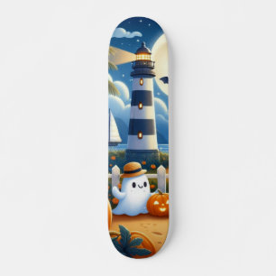 Schattigee, nautische / kust Halloween-spook / pom Persoonlijk Skateboard