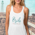 Schattigee nautische kust strand bruid tanktop<br><div class="desc">Schattigee Eenvoudige Nautische Kustshell Strand Bruid Tanktop. Een coole waterverf kust-, nautische of strand thema met tinten van roze en blauwgroen, het zetten van de sfeer voor een strand ontsnapping met de bruid en haar besties. Van uitstapjes naar Florida, The Hamptons, Californië, of zelfs iets meer internationaal zoals Mexico, Hawaï...</div>