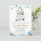 Schattigee Nautische Olifant Ahoy Het is een Boy B Kaart (Staand voorkant)