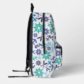 Schattigee nautische print gesneden naaizak bedrukte rugzak (Links)