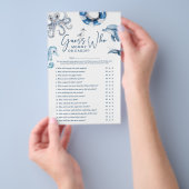 Schattigee nautische 'raad wie' Baby shower spel Flyer (Hand)