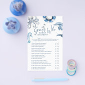 Schattigee nautische 'raad wie' Baby shower spel Flyer (Enkel)