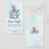 Schattigee nautische teddybeer boot Baby luier Raf Informatiekaartje (Voorkant / Achterkant)