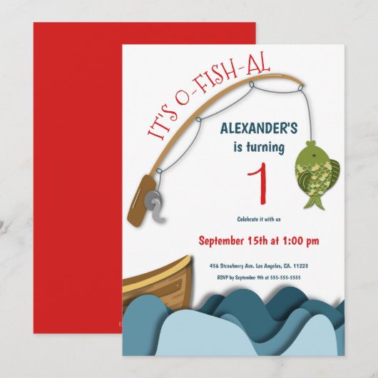 Schattigee nautische visboot Eerste Verjaardag Kaart (Voorkant / Achterkant)