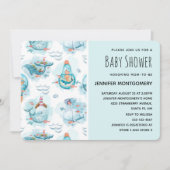 Schattigee nautische walvissen Waterverf Patroon D Kaart (Voorkant)