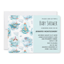 Schattigee nautische walvissen Waterverf Patroon D