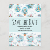 Schattigee nautische walvissen Waterverf Save the Uitnodiging Briefkaart (Voorkant)