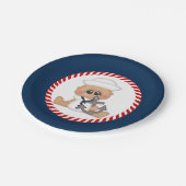 Schattigee nautische zeiler baby boy papieren bordje (Gekanteld)