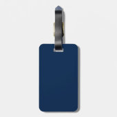 Schattigee Navy blauw en wit, Modern Monogram Bagagelabel (Achterkant verticaal)