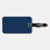 Schattigee Navy blauw en wit, Modern Monogram Bagagelabel (Achterkant horizontaal)