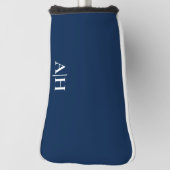 Schattigee Navy blauw en wit, Modern Monogram Golfheadcover (Draai 90)