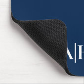 Schattigee Navy blauw en wit, Modern Monogram Muismat (Hoek)